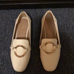 White leather loafer